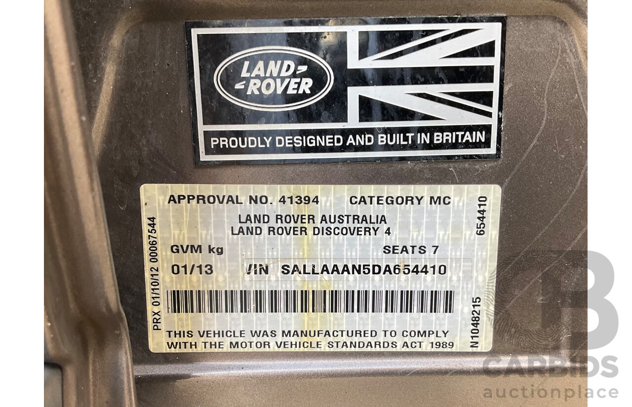 1/2013 Land Rover Discovery 4 TDV6 (4x4) MY13 4d Wagon Bronze Turbo Diesel 3.0L - 7 Seater