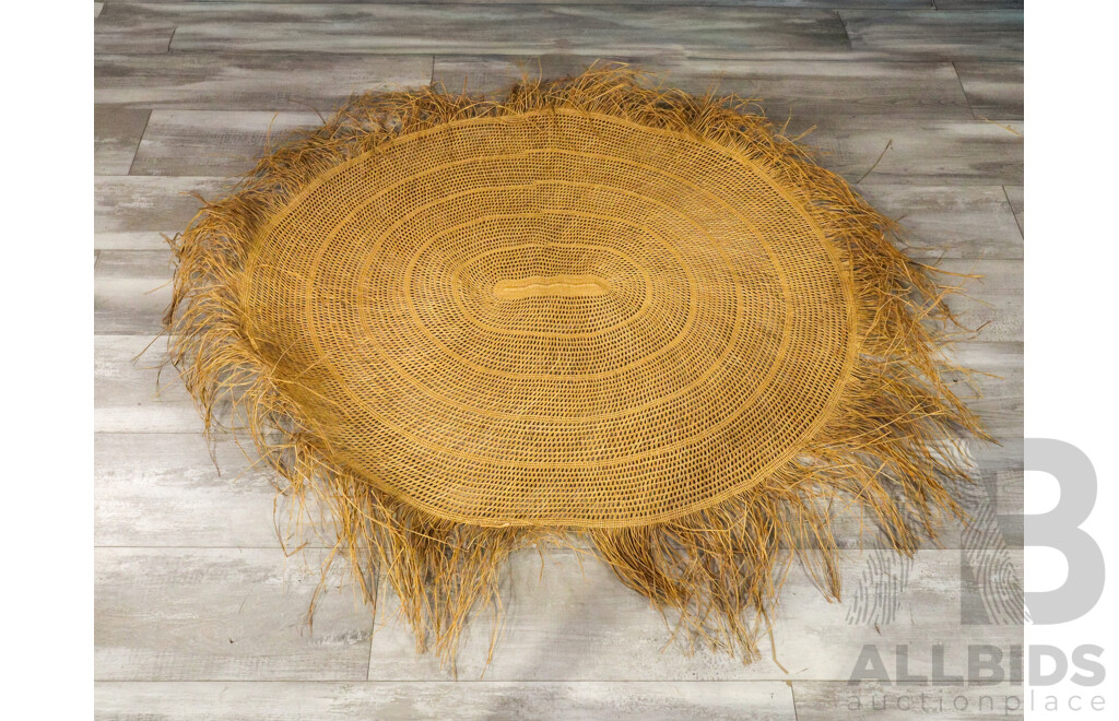 Artists Unknown, (20th Century, Indigenous-Australian), Vintage Hand Woven Pandanus Mat with Natural Dye, 130 x 120 cm (approx)