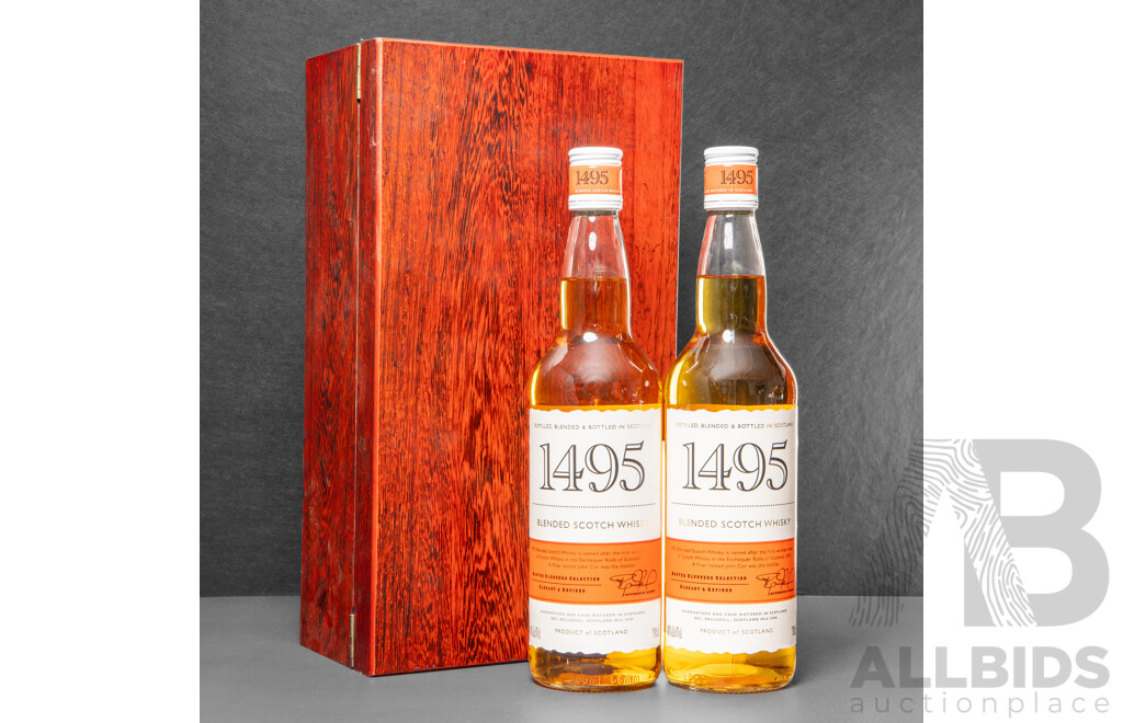 Pair of 1495 Blended Scotch Whisky Bottles in Presentation Box