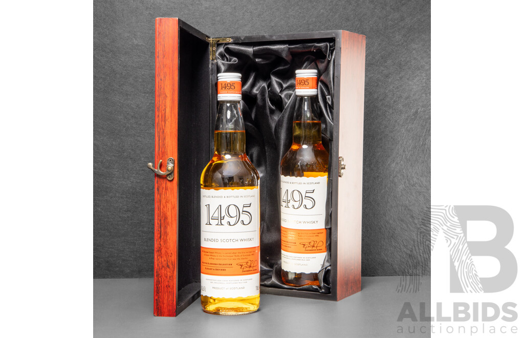 Pair of 1495 Blended Scotch Whisky Bottles in Presentation Box