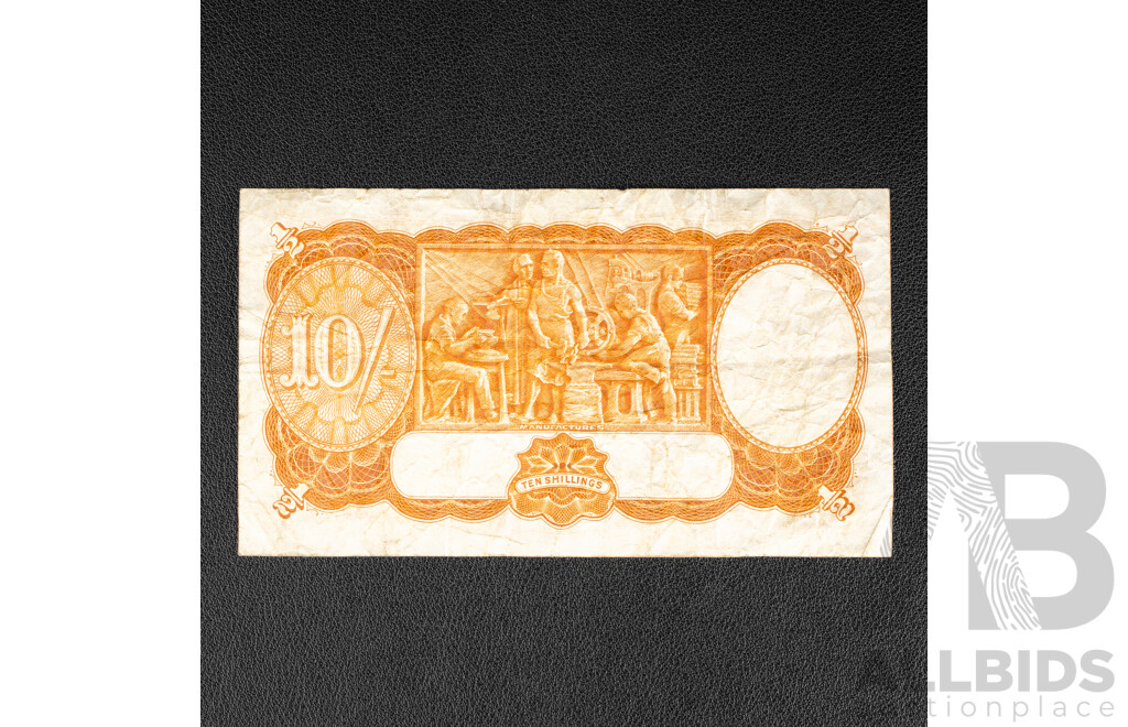 Australian 1952 Ten Shillings Note R15 Coombs/Wilson A97 748408