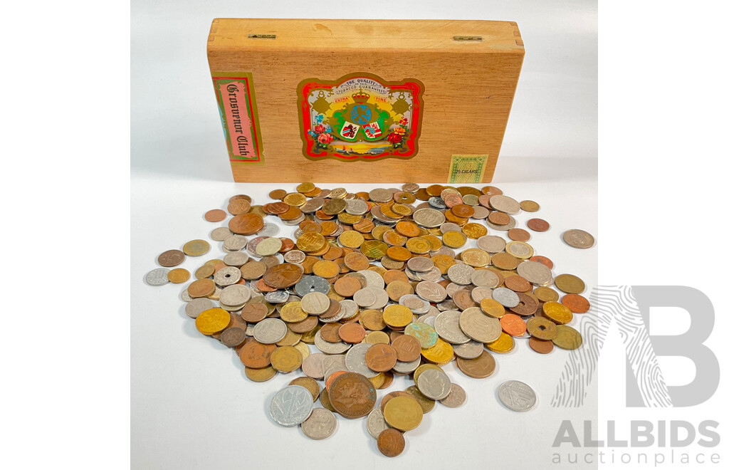 Collection of Vintage International Coins Including Australia, USA, Germany, Canada, Euro, Sweden, Sierra Leone, Yugoslavia, United Kingdom, Netherlands, Palestine, France and More - Approximately 1.4 Kilograms