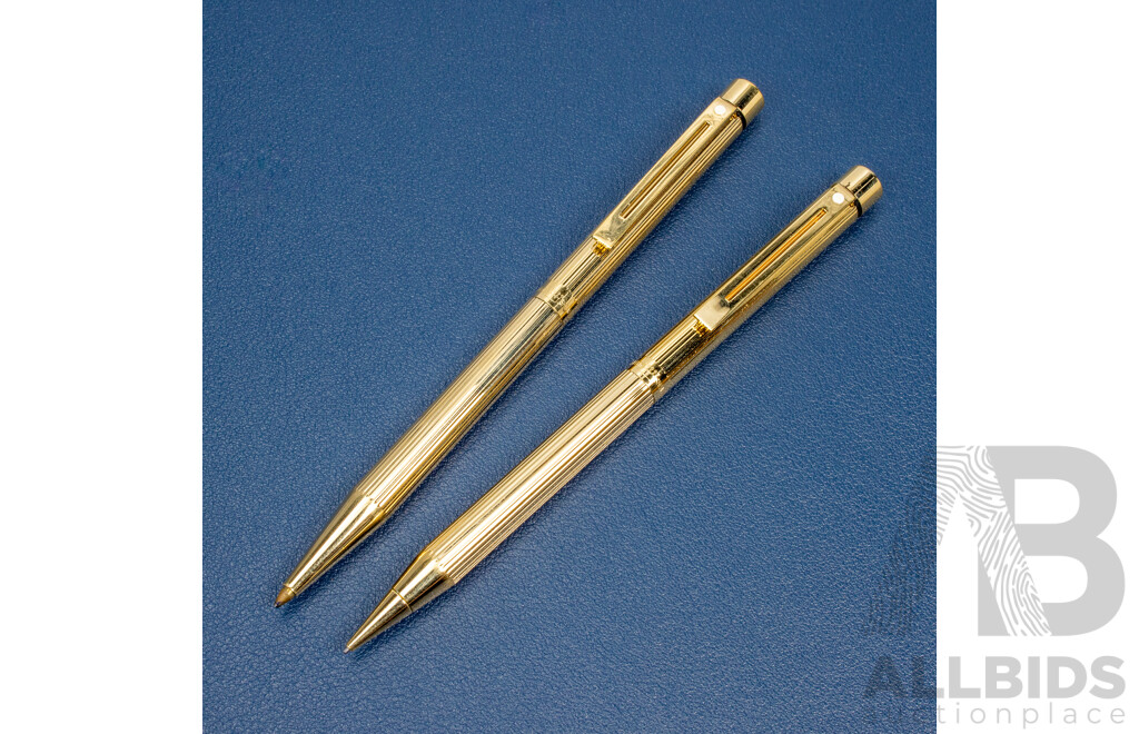 Pair of Gold-Plated Pens – by Sheaffer