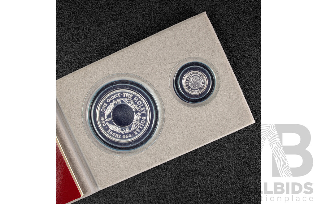 Australian Perth Mint 1990 Silver Holey Dollar and Dump .999