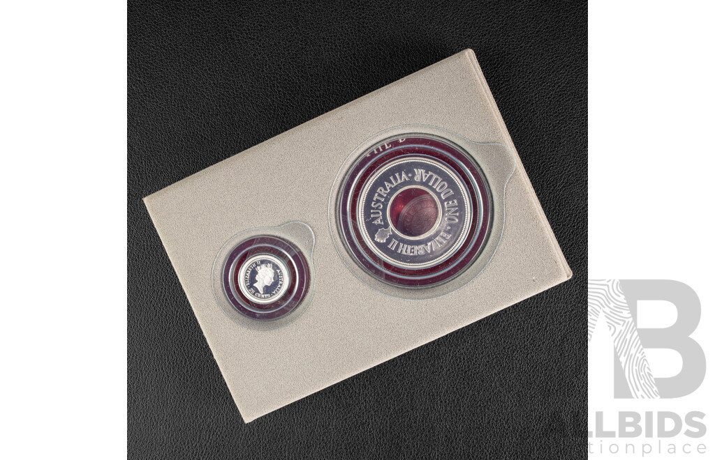 Australian Perth Mint 1990 Silver Holey Dollar and Dump .999