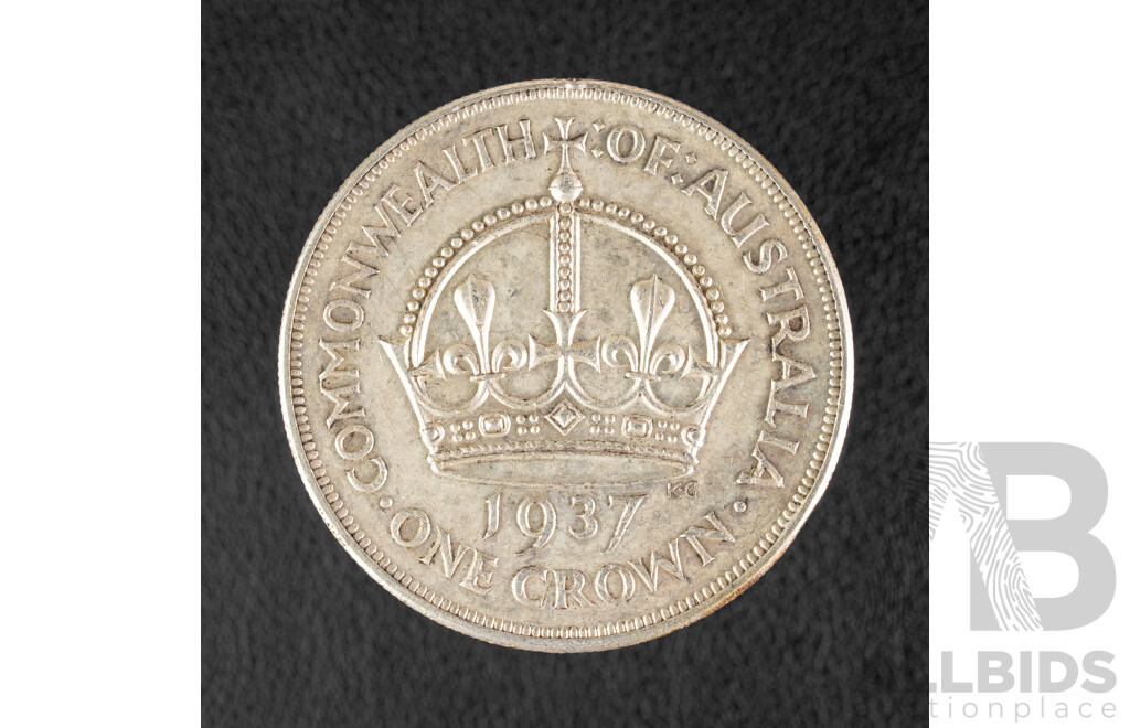 Australian 1937 KGVI Silver Crown .925