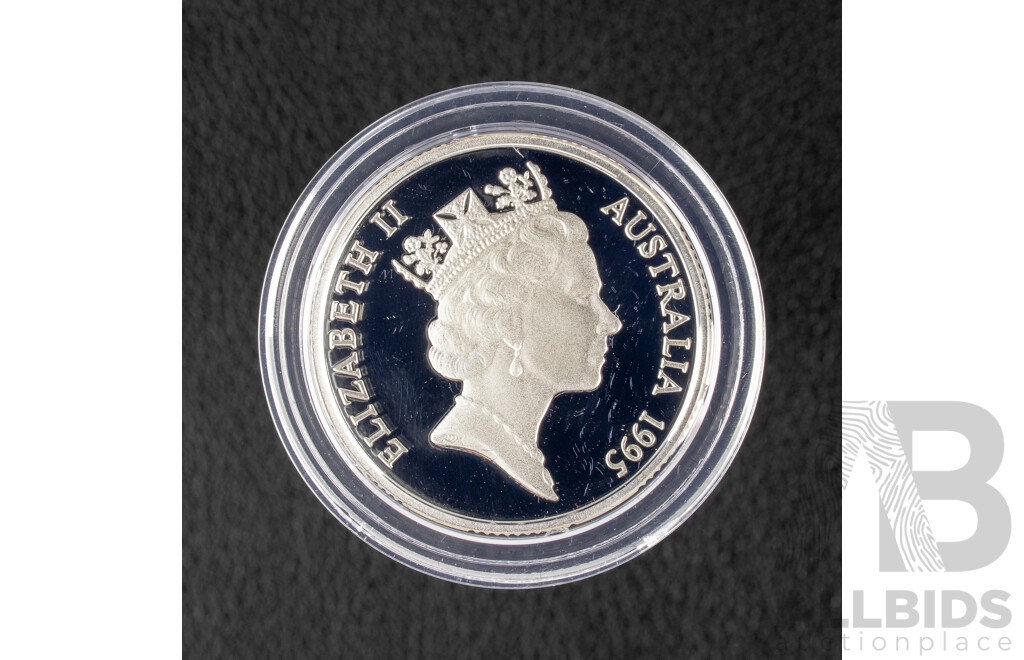 Australian RAM 1995 Silver Proof One Dollar Coin, Waltzing Matilda .925