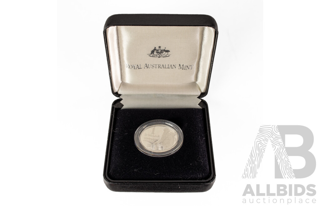 Australian RAM 1995 Silver Proof One Dollar Coin, Waltzing Matilda .925