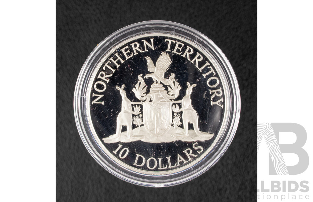 Australian RAM 1992 Silver Ten Dollar Proof Coin, State Series, Northern Territory .925