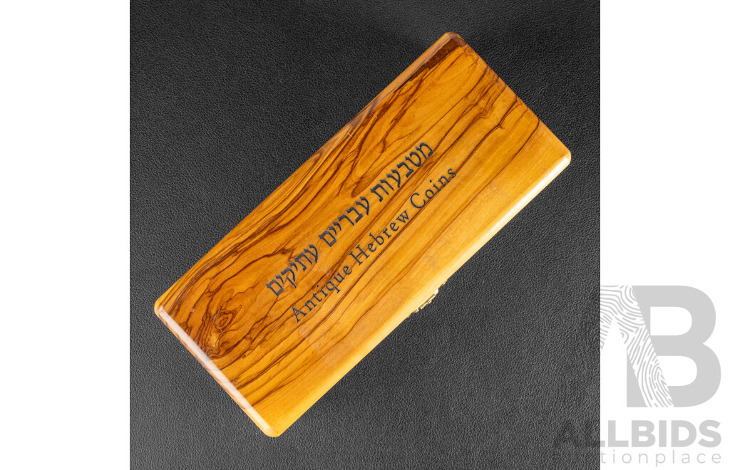 Replica Antique Hebrew Coins in Timber Case