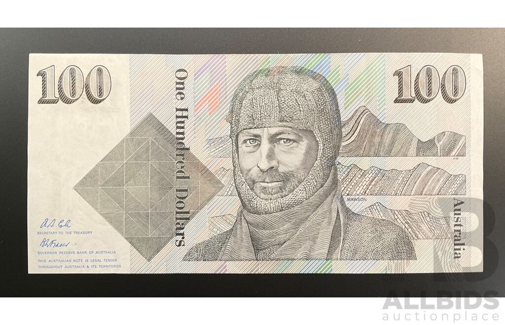 Australian 1992 One Hundred Dollar Note, Fraser/Cole R613 ZKV 657697