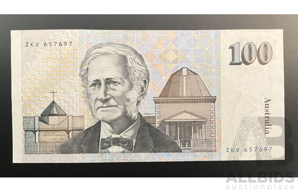 Australian 1992 One Hundred Dollar Note, Fraser/Cole R613 ZKV 657697