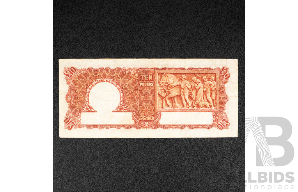 Australian 1943 Ten Pound Note, Armitage/McFarlane R59, V13 775302