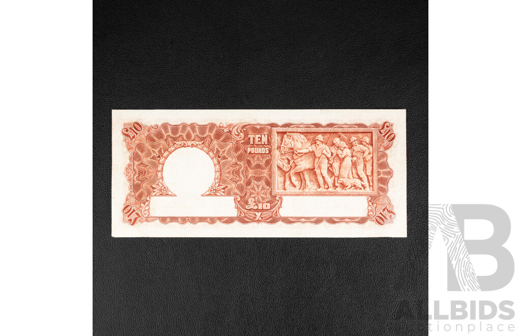 Australian 1952 Ten Pound Note, Coombs/Wilson, R61 V23569829