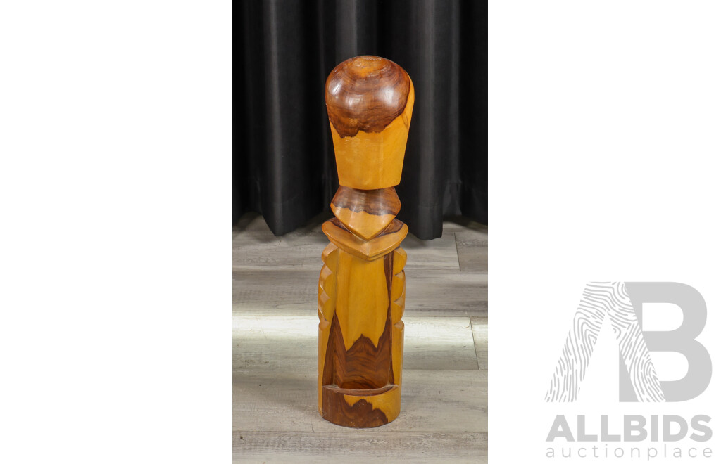 Hand-carved Tribal Wood Male Sculpture