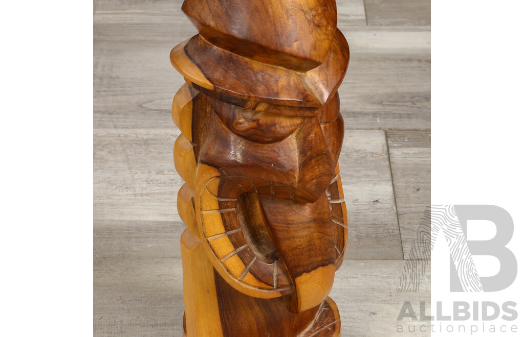 Hand-carved Tribal Wood Male Sculpture