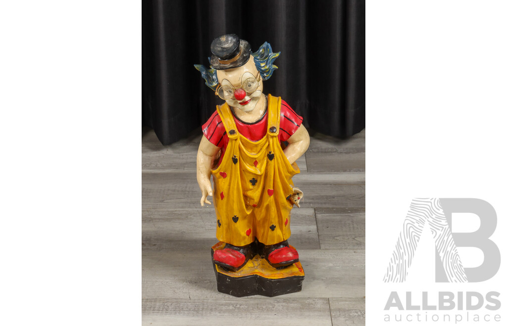 Vintage Hand-carved Resin Formano Clown Statue