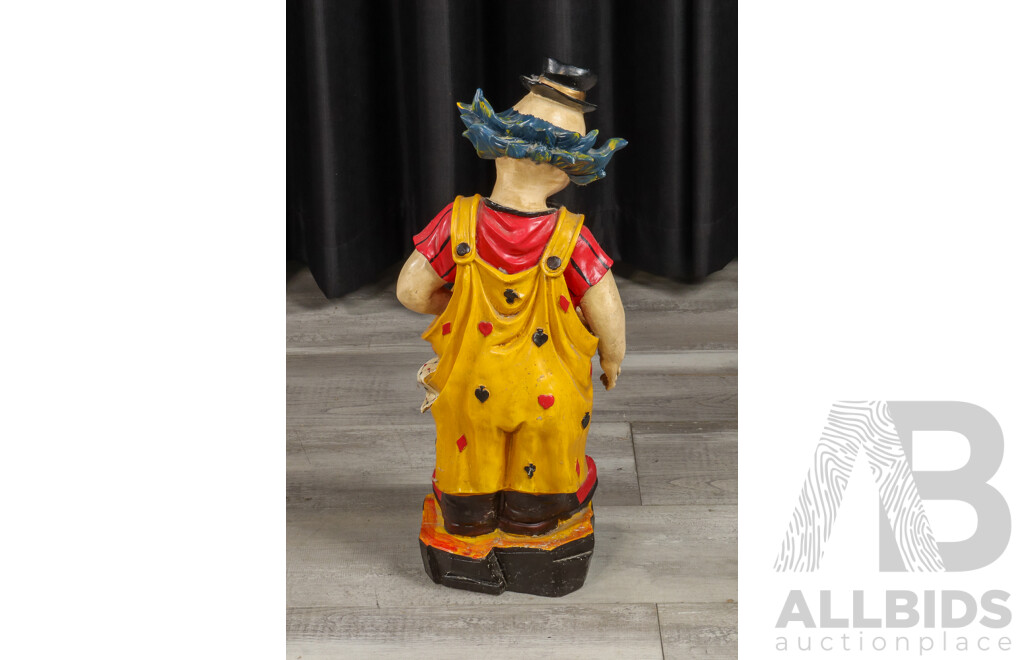 Vintage Hand-carved Resin Formano Clown Statue