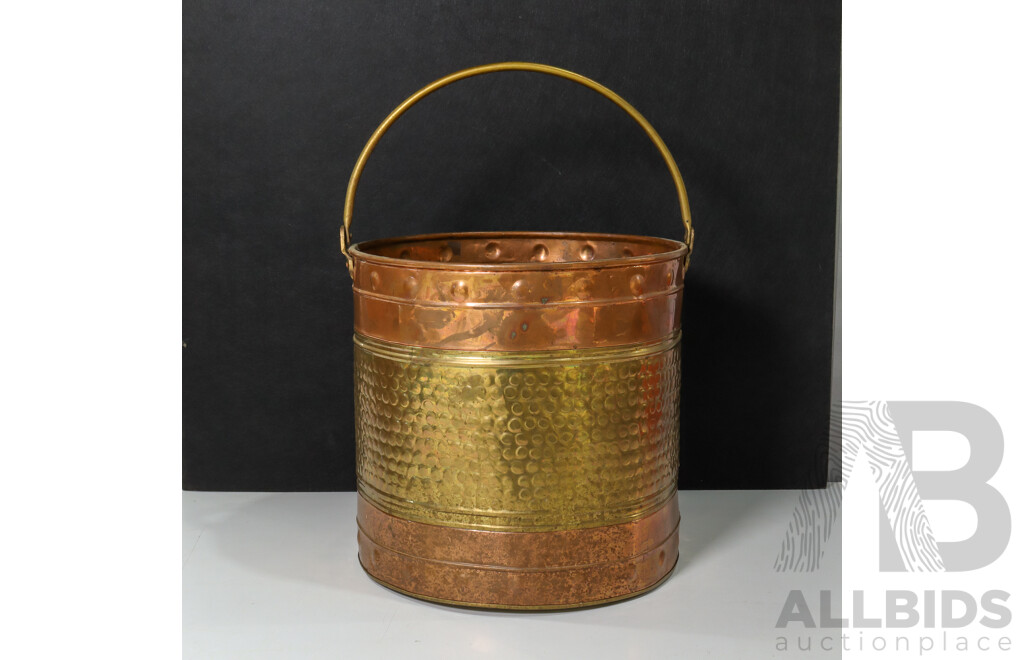 Copper and Brass Fireplace Bucket