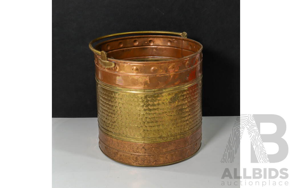 Copper and Brass Fireplace Bucket