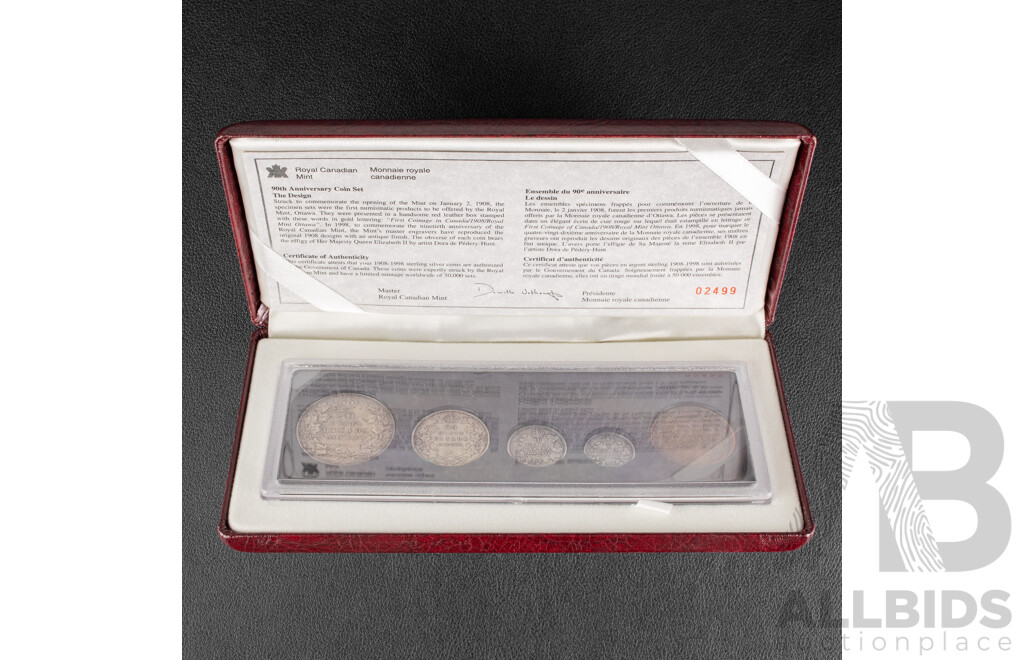 Royal Canadian Mint 90th Anniversary Silver Coin Set .925