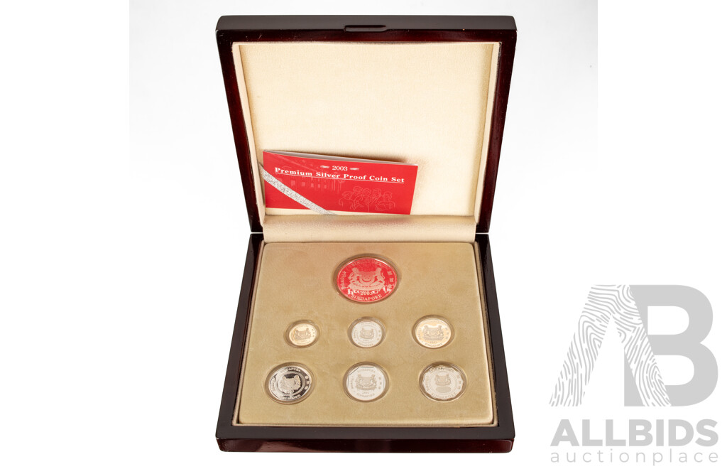 Singapore 2003 Premium Silver Proof Coin Set, Dr Alex Chao Memorial Fund .999
