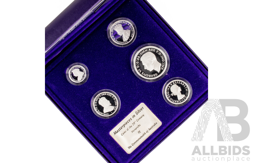 Australian RAM 2000 Masterpieces in Silver Coin Collection - Coins of the 20th Century, Monarchs of the Commonwealth of Australia  .999