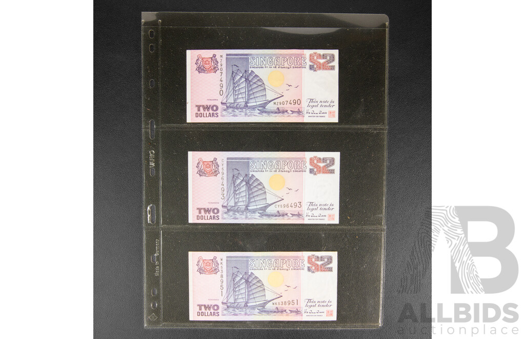Collection of International Banknotes Including Singapore, Germany, Indonesia, Poland, Paraguay, Egypt, Hong Kong, Laos