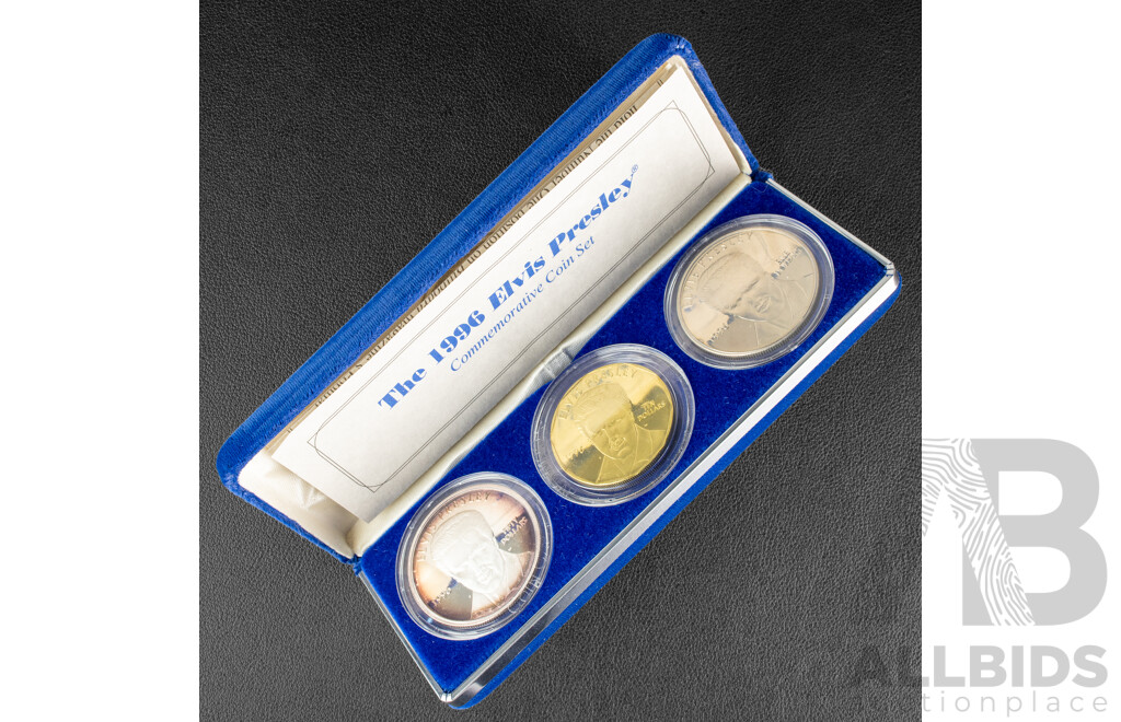 Republic of the Marshall Islands 1996 Elvis Presley Three Coin Set Including Silver Fifty Dollar .999