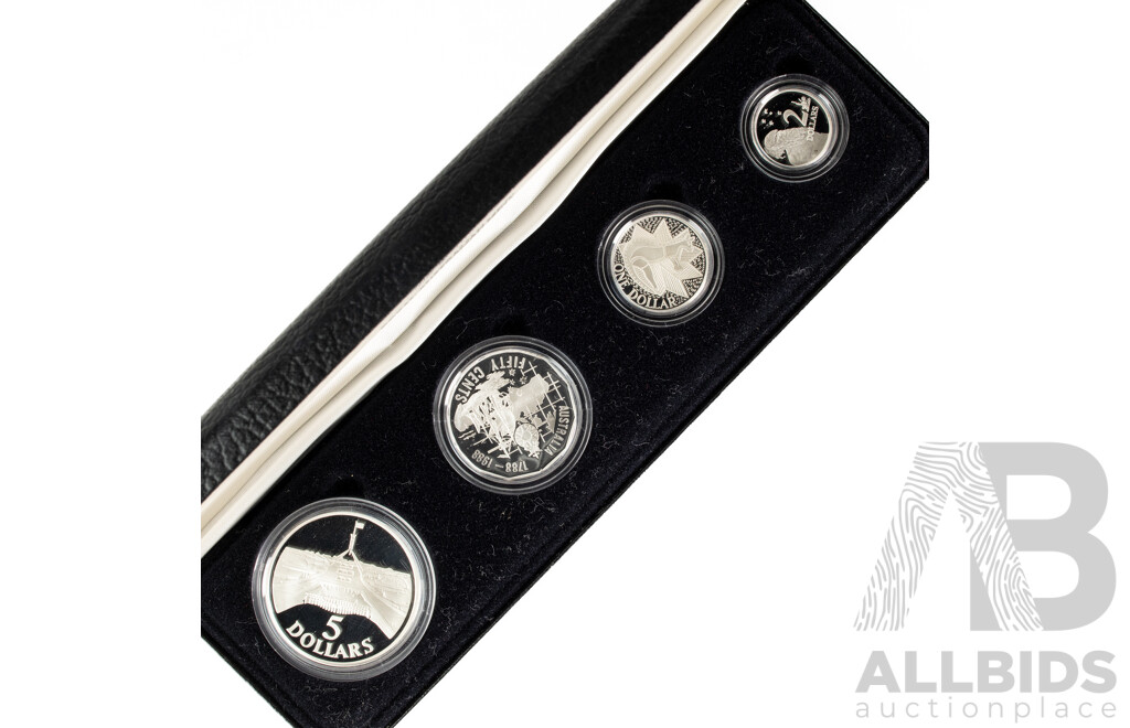 Australian RAM 1988 Four Silver Proof Coin Set, Masterpieces in Silver .925