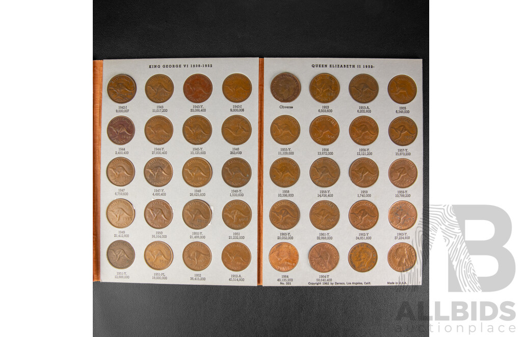 Australian Dansco Penny Album, 1911 to 1964