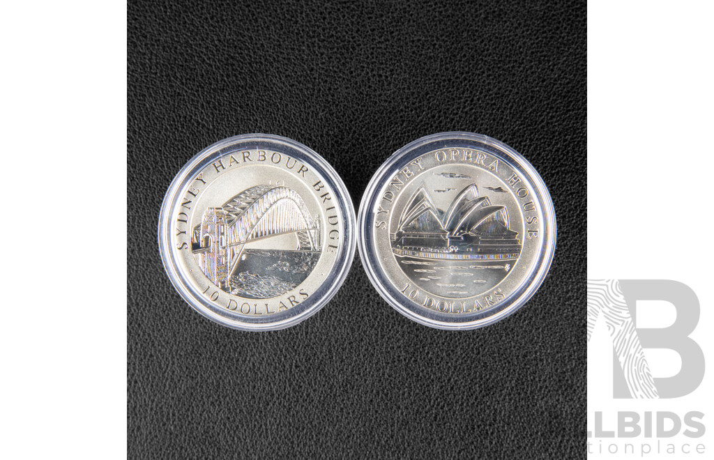 Australian RAM 1997 Silver Ten Dollar Coins of the Harbour City .999