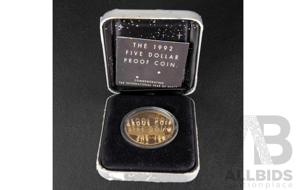 Australian RAM 1992 Five Dollar Proof Coin, Commemorating the International Year of Space