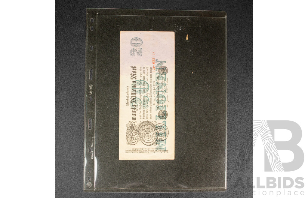 Collection of German 1922-1923 Banknotes Including Five Million Mark