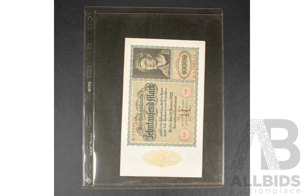 Collection of German 1922-1923 Banknotes Including Five Million Mark