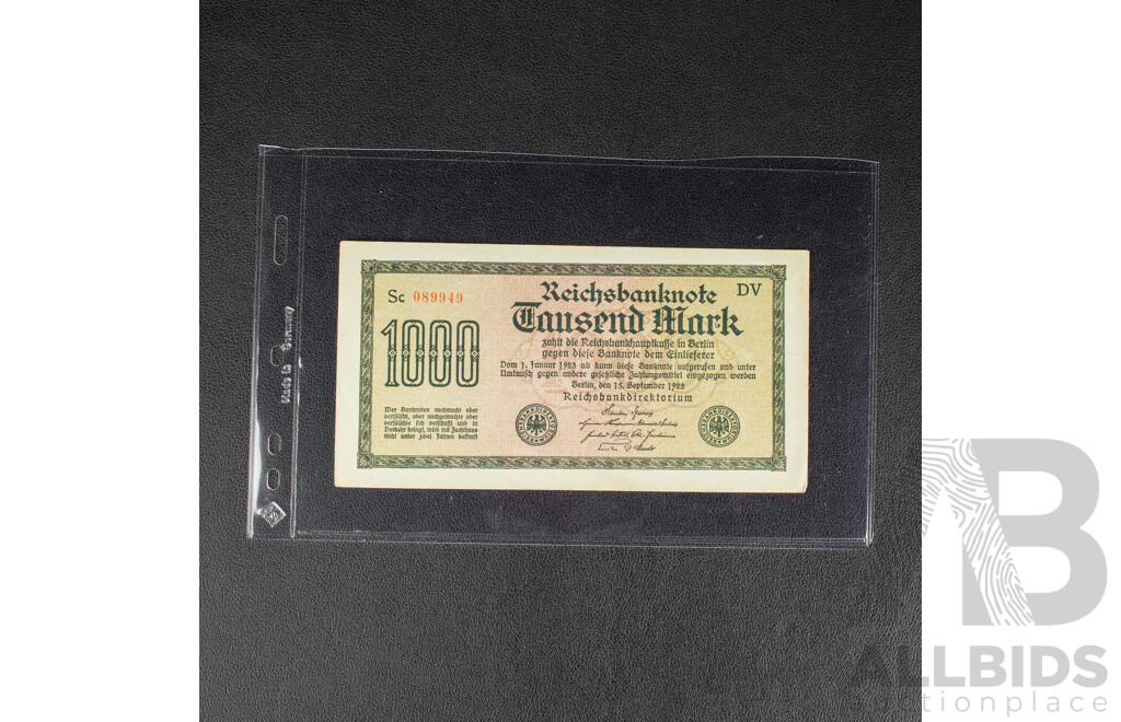 Collection of German 1922-1923 Banknotes Including Five Million Mark