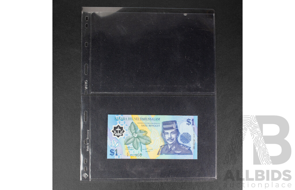 Collection of Banknotes Including Two Hong Kong Consecutive Twenty Dollar Notes, Japan, Philippines, China, Brunei, Bhutan, Malaysia, India