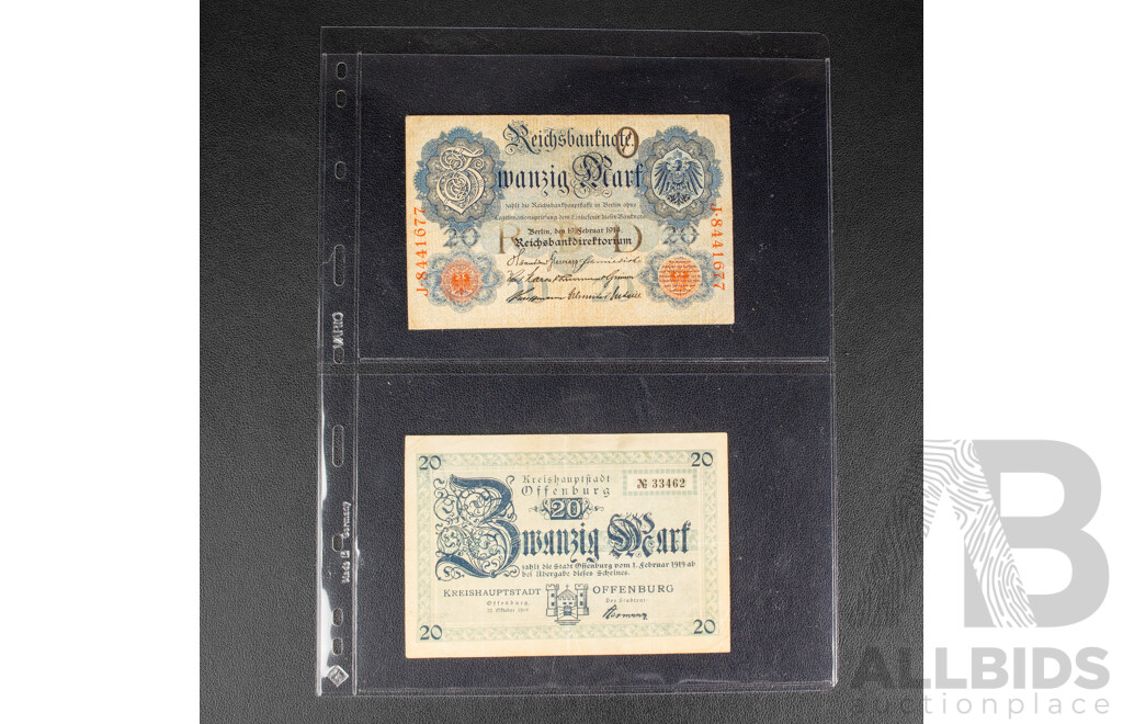Collection of Vintage Banknotes Including Germany, Croatia, Poland, Russia