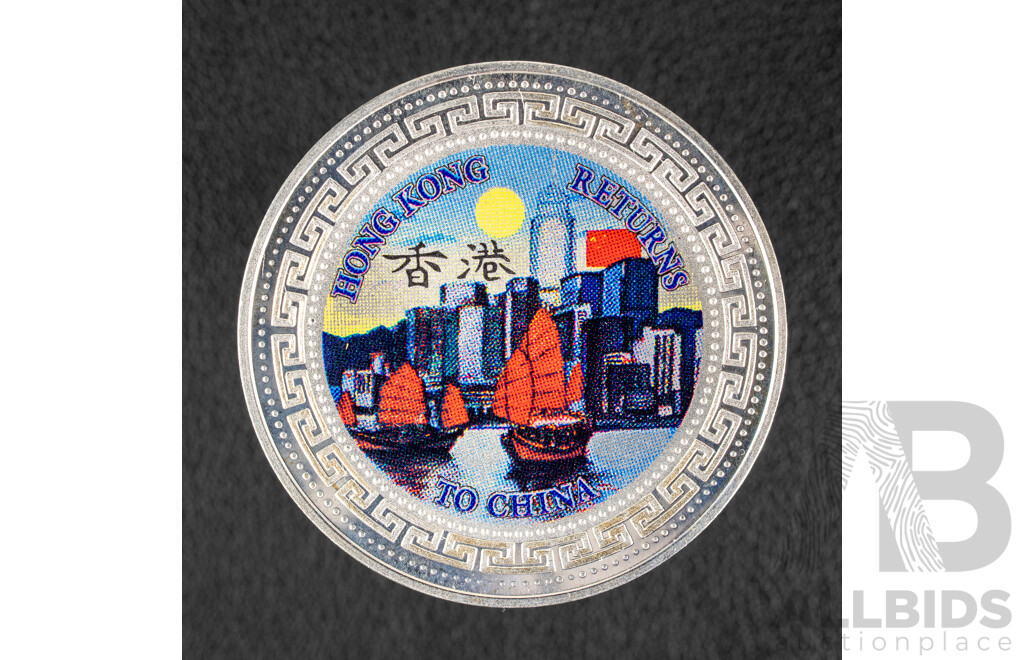 Hong Kong Royal Mint 1997 Silver Trade Dollar, Hong Kong Returns to China .925