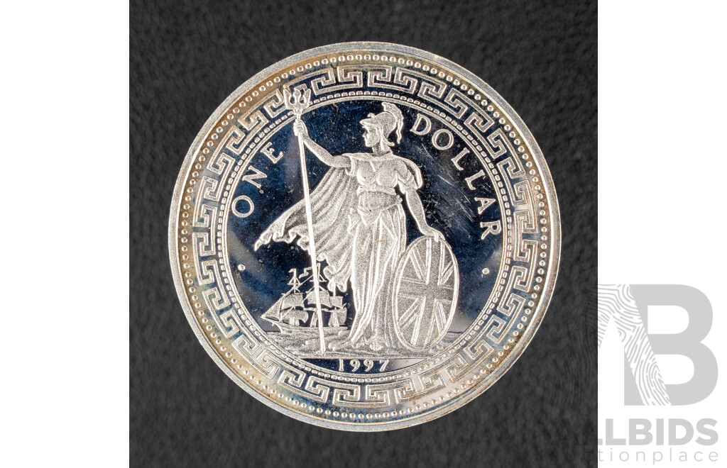 Hong Kong Royal Mint 1997 Silver Trade Dollar, Hong Kong Returns to China .925