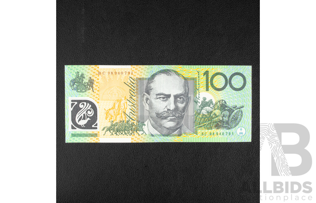 Australian 1998 UNC One Hundred Dollar Note, MacFarlane/Evans