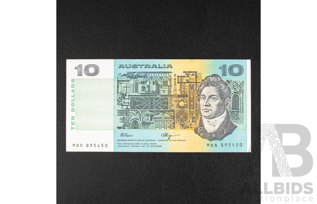 Australian 1989 Ten Dollar Note, Fraser/Higgins R312