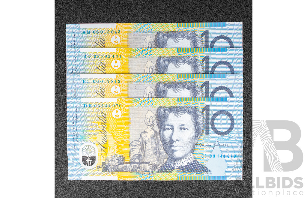 Two Australian UNC 2006 and Two 2003 Ten Dollar Notes,  MacFarlane/Henry