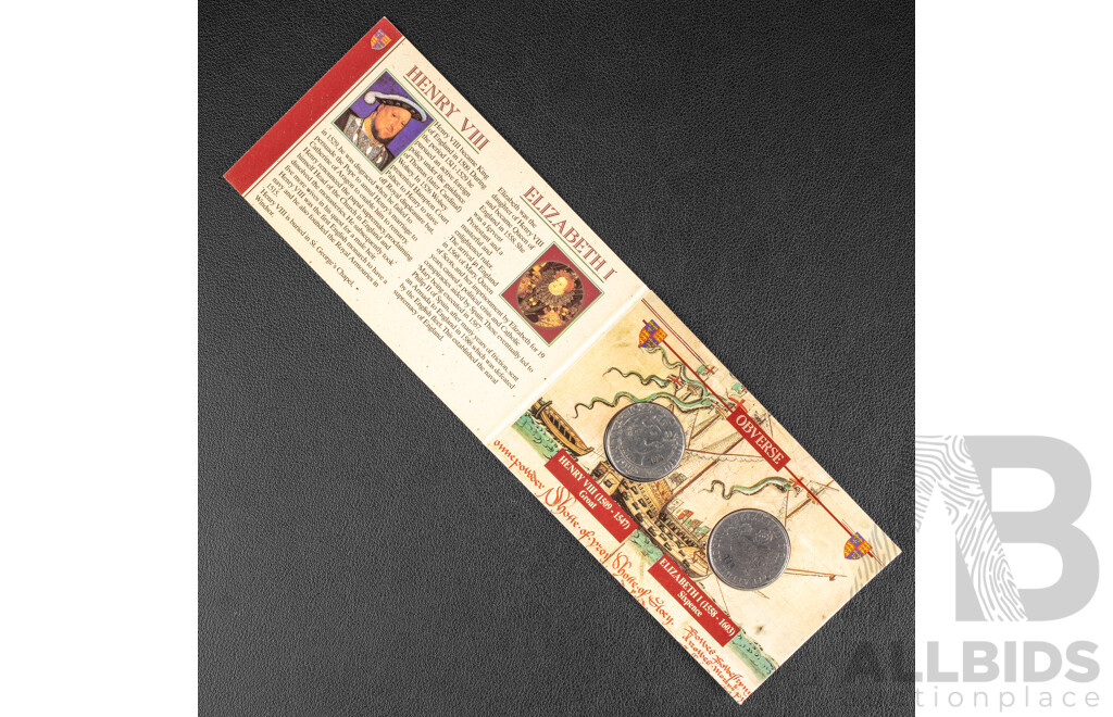 Great Britain Westair Replica Coin Set, Henry VIII Groat and Elizabeth I Sixpence
