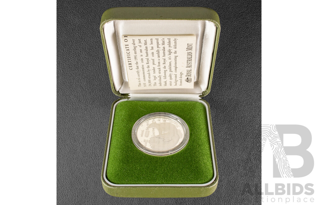 Australian RAM 1995 Silver Proof Ten Dollar Coin, Australia's Endangered Species, Numbat .925