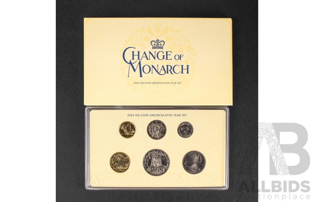 Australian 2024 Six UNC Coin Set, Change of Monarch
