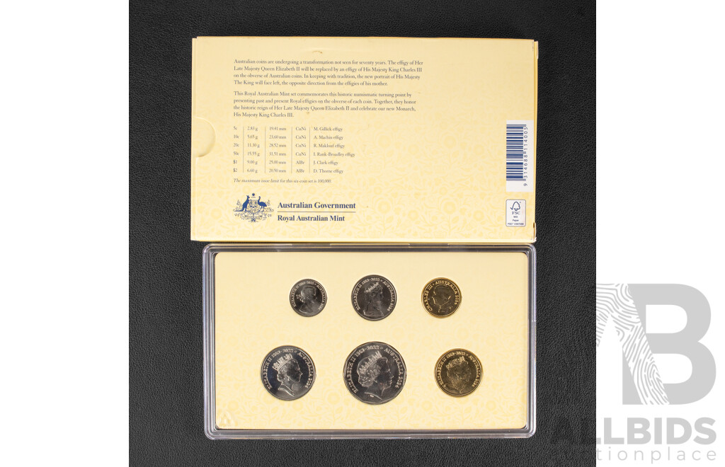 Australian 2024 Six UNC Coin Set, Change of Monarch