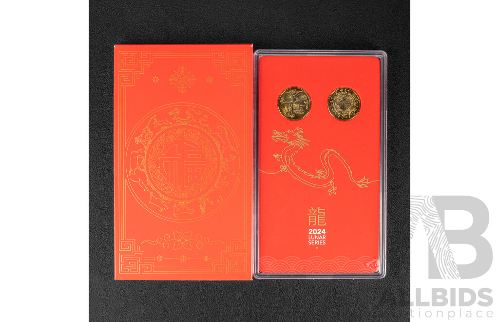 Australian RAM 2024 One Dollar Coin Set, Lunar Series Year of the Dragon