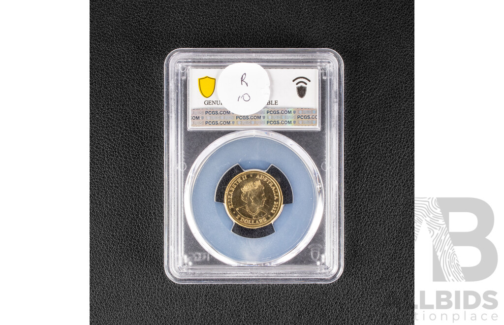 Australian 2022 Two Dollar Coin, 75th Anniversary Peacekeeping, PCGS Scratch UNC Detail