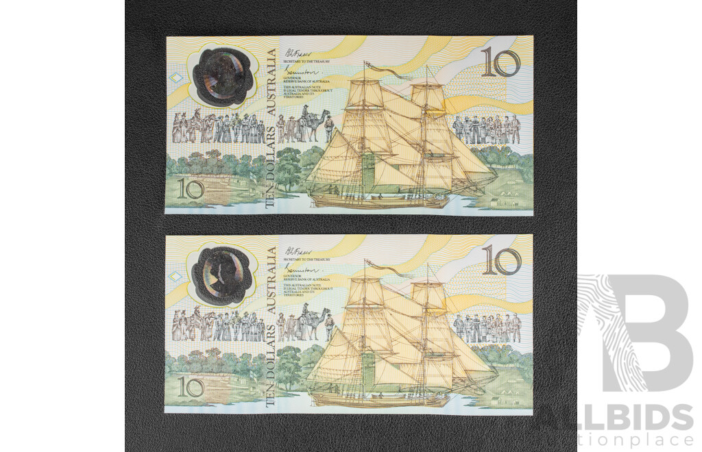 Two Australian UNC 1988 R310b Fraser/Johnston R310b Consecutive